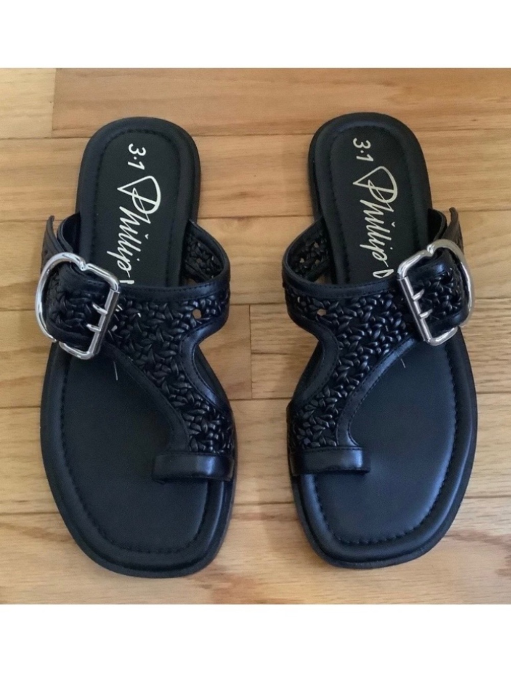 3.1 Phillip Lim Macramé Toe Loop Sandal Black SZ EU 40